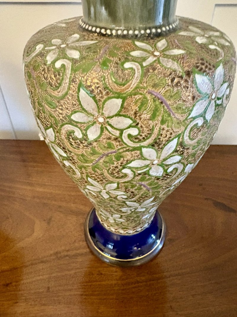 Pair of Antique Victorian Quality Doulton Slater Stoneware Vases - Image 6